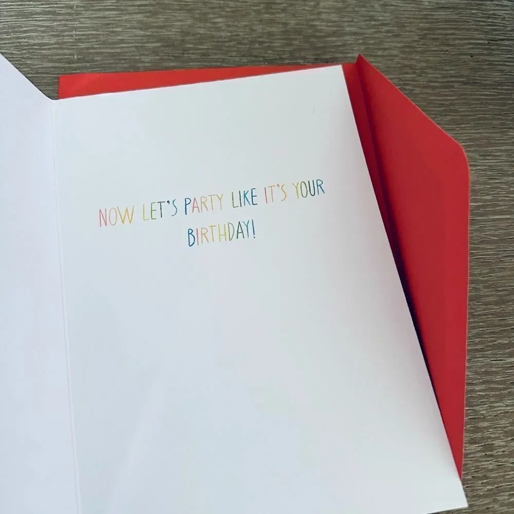 Dachshund Dog “Go Shorty It’s Your Birthday” Greeting Card with Balloons